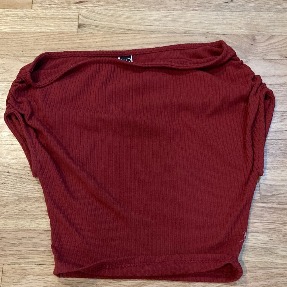 Windsor Burgundy Ribbed Tube Top